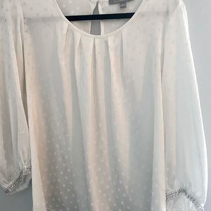 White silky material blouse